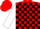 Red, Black Blocks On White Sleeves, Red Cap