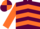 Maroon, Orange chevrons and sleeves, quartered cap