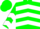 Hunter green, white chevrons, white chevrons on sleeves