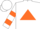 White, orange triangle, orange hoops on sleeves