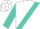 White, turquoise sash, turquoise star on sleeves