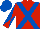 Red, Royal Blue cross belts, diabolo on sleeves, Royal Blue cap
