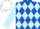 Royal Blue and Light Blue diamonds, Light Blue sleeves, White cap
