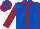 Royal Blue, Maroon seams and sleeves, Maroon and Royal Blue check cap