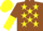 Brown, Yellow stars, halved sleeves, Yellow cap