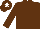 Brown body, brown arms, brown cap, white star