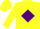 Yellow, yellow  horseshoe 'c' on purple diamond belt, yellow cap