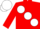 Red, large White spots, White cap