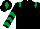 Black, Emerald Green epaulets, chevrons on sleeves, Black cap, Emerald Green diamond