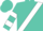 Turquoise, white sash, white bars on sleeves, turquoise cap