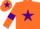 Orange, Purple star, armlets and star on cap