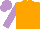 Orange, Mauve sleeves and cap