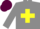 Grey body, yellow cross belts, grey arms, maroon cap
