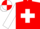 Red body, white cross belts, white arms, white cap, red quartered