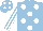 Light Blue, White spots, striped sleeves and spots on cap