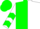Green & white halves, red & white design, white sleeves, red & green chevrons