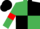 Emerald Green and Black quartered, Emerald Green sleeves, Red armlets, Black cap