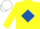 Yellow, Royal Blue diamond, White cap