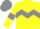 Yellow, Grey chevron hoop, armlets and cap