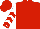 Red, white rockin 4d brand, white sleeves, red chevrons & cuffs