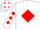 White, red diamond, diamonds on sleeves and cap