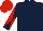 Dark Blue, Dark Blue and Red diabolo on sleeves, Red cap