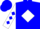Blue, white diamond, blue jaime aldavaz racing, white sleeves, blue diamonds