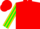 Red, gold  and green striped sleeves
