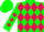 Green, hot pink diamonds