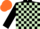 Black and Light Green check, Black sleeves, Orange cap