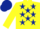 Yellow, Dark Blue stars, Yellow sleeves, Dark Blue cap