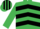 Emerald green & black chevrons, striped cap