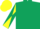 Dark Green, Yellow and Dark Green diabolo on sleeves, Yellow cap