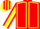 Red, yellow seams, yellow sleeves, red seams, red & yellow striped cap