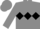 Grey body, black triple diamond, grey arms, grey cap