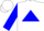 White, blue triangle c, blue sleeves, white cuffs