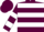 Maroon, white hoops, white hoops on sleeves