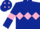 Dark Blue, Pink triple diamond, armlets and diamonds on cap