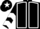 Black, White seams, chevrons on sleeves, Black cap, White star