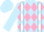 Light blue, pink diamonds, white braces