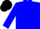 Soft blue body, soft blue arms, black cap