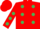 Red, emerald green spots