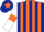Dark Blue and Orange stripes, White sleeves, Orange armlets, Dark Blue cap, Orange star