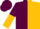 Maroon and gold halves
