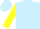 Light blue, pink 'jj' on yellow belt, pink 'rad' on yellow sleeves