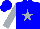 Blue, silver star, silver sleeves