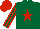 Dark Green, Red star, striped sleeves, Red cap