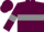 Maroon, grey hoop, maroon sleeves, grey armlets, maroon cap