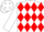 White red papis aldavaz, red diamonds on white sleeves