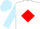 White, Red diamond, Light Blue sleeves and cap